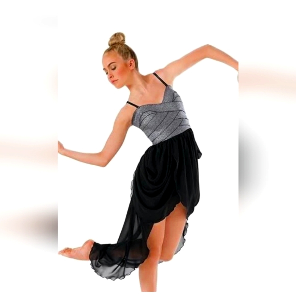 BALERA DANCE WEAR/Ballet Black and Silver Dress/Fairy Halloween Custome